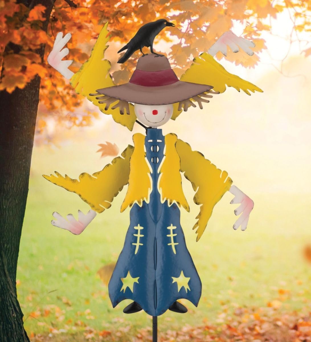 Regal Art & Gift Scare Crow Wind Spinner – Metal Yard Decorations Outdoor | Kinetic Garden Spinner for Lawn, Pathway, or Flower Bed | Weather-Resistant Outdoor Sculpture - 22 Inch