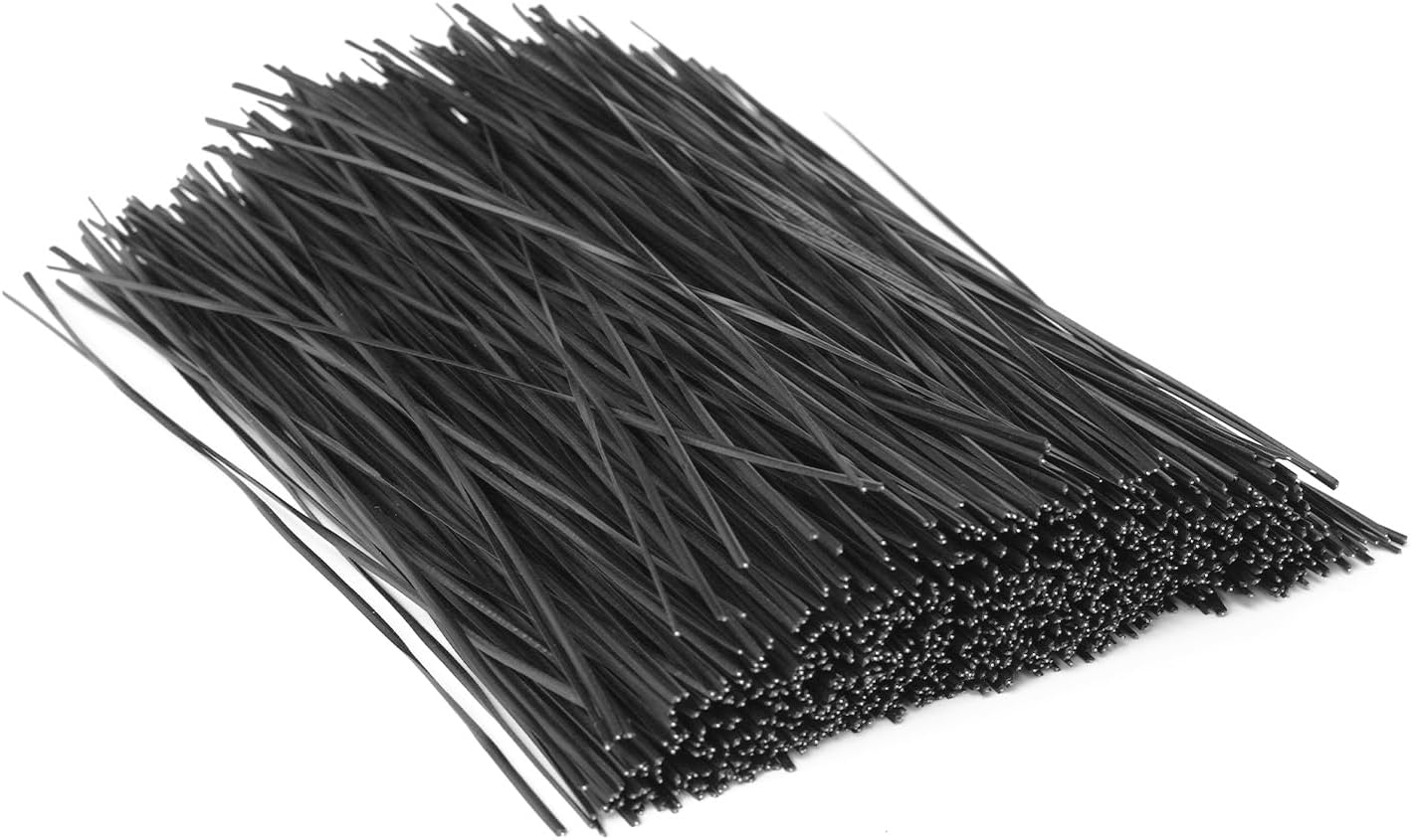 1000 pcs 6 inch Black Cable Twist Ties Plastic Twist Ties with Rugged Metal Innercores Reusable Fastening Cable Cord Wire Ties