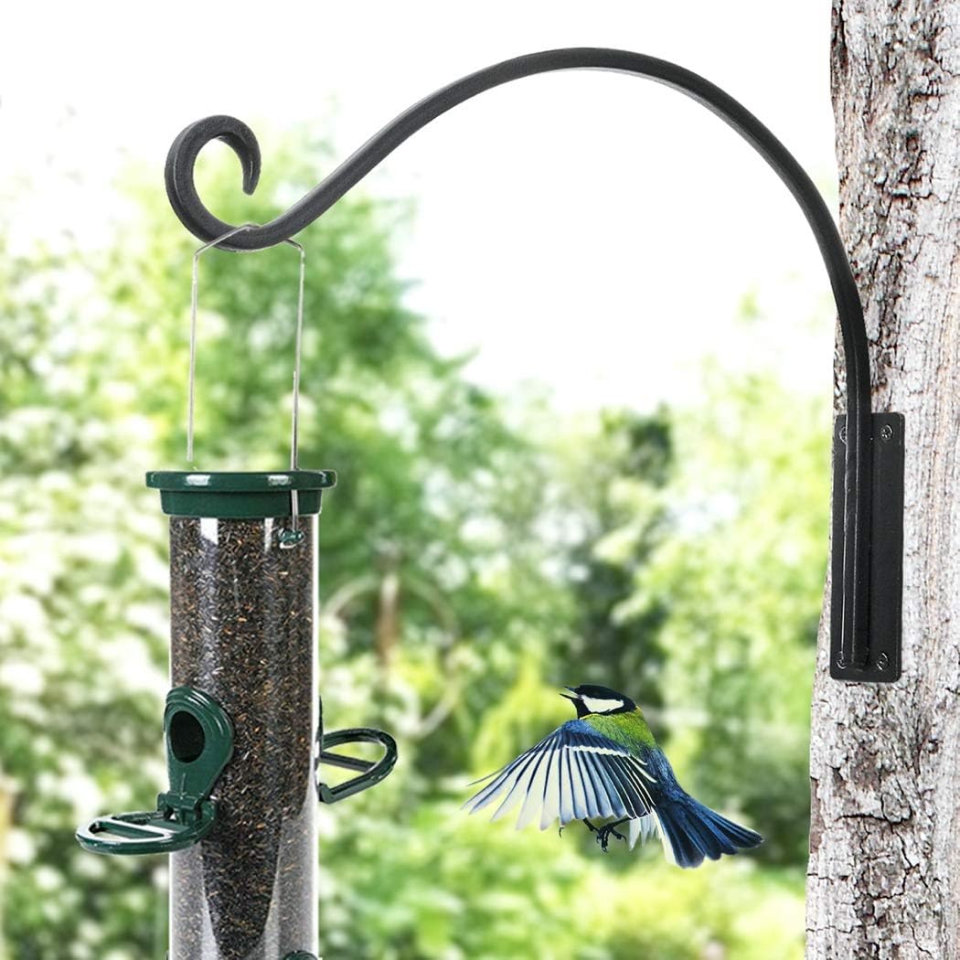 Heavy Duty Plant Hanger Bracket - Outdoor Hand-Forged Hanging Plant Bracket Durable and Stable Bird Feeder Hanger