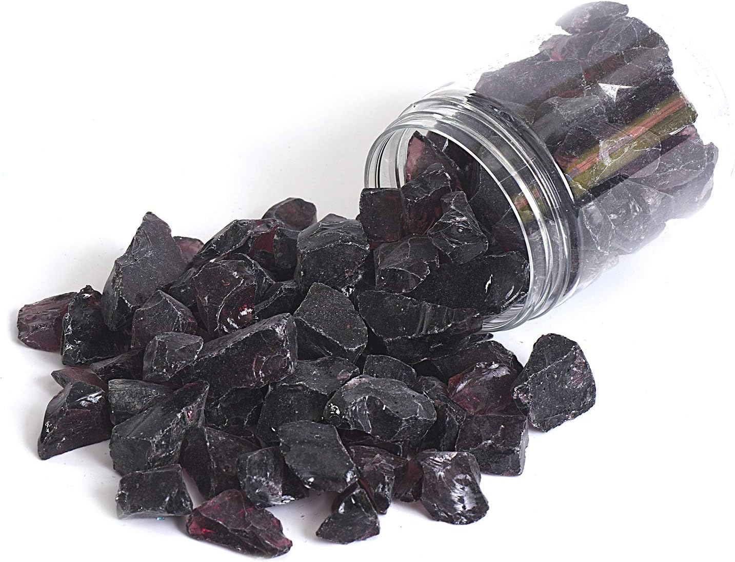 High Luster Reflective Fire Glass Gravel,Fire Gems,Fire Drops,Fire Glass Pebbles Stones Beads Chips for Fire Pit Fish Tank Aquarium Garden,1-2cm,540g/1.19lb (Grape)