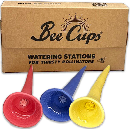 3 Pack, Bee Watering Station, Butterfly Feeder, Bee Feeder, Garden Decor, Bee Decor, Outdoor Garden Decor, Plastic Free, Handmade from Porcelain (3, Bold Variety)