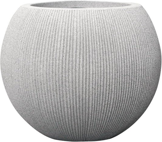 11.8 H x 14.5" Dia (10" Pot Opening) Plastic Beige Round Planters for Outdoor Plants, Resin Flower Pot for Indoor and Outdoor Plants, Plant Pot with Drainage Holes and Plug for Home Patio Garden