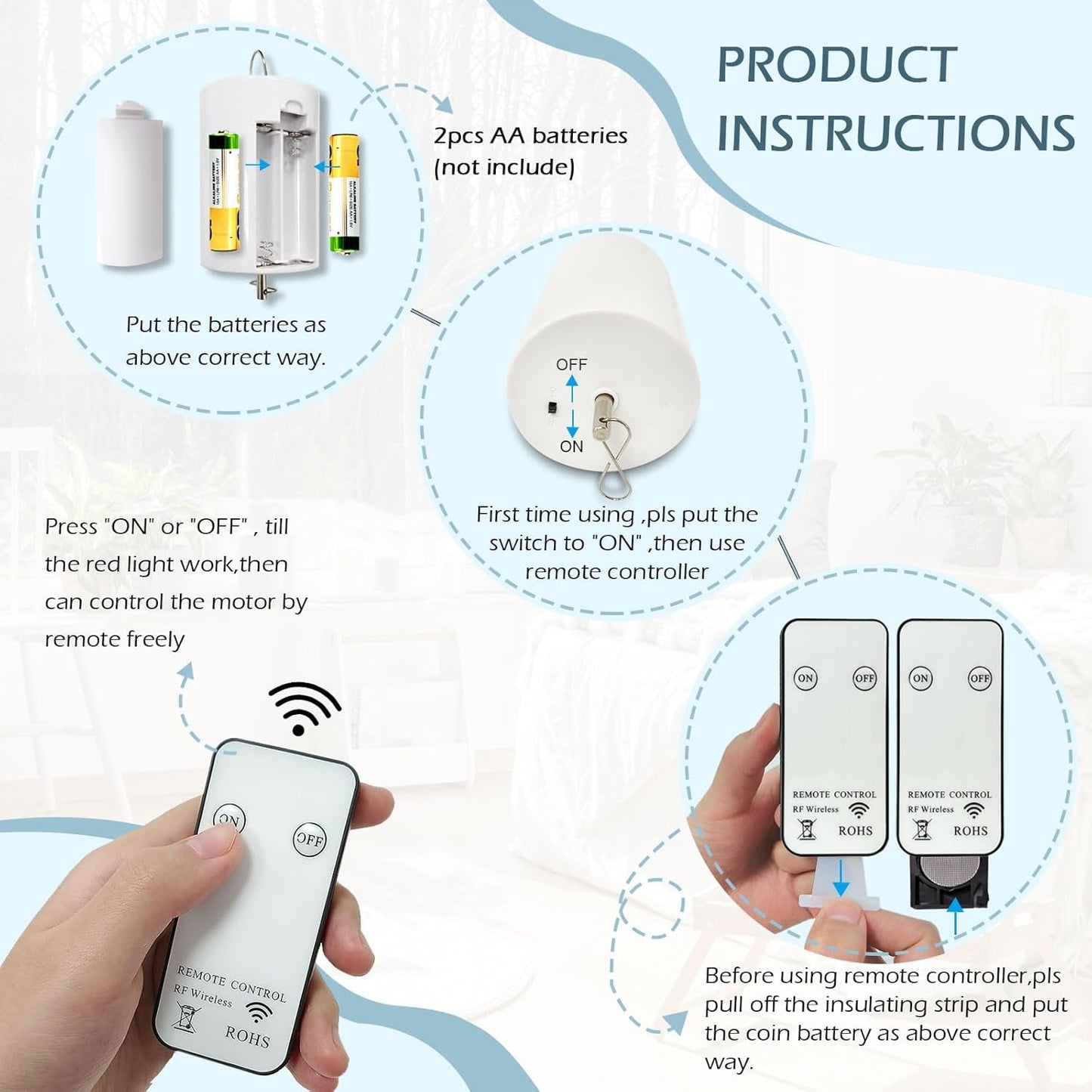 Wind Spinner Motor with Remote Controller,Mobile Battery Operated Motor Hanging Display Motor for Hanging Christmas Ornament Rotating Mirror Ball Baby Crib Wind Chimes Spiral -10 RPM