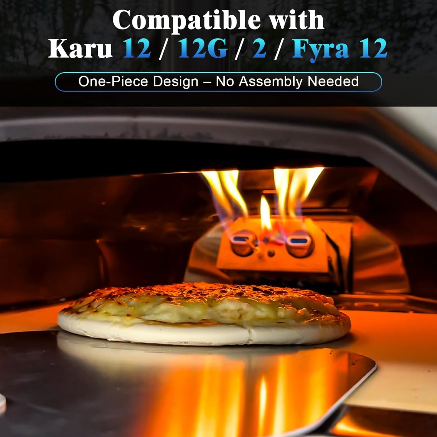 Uniflasy Gas Burner for Ooni Pizza Oven Accessories, for Ooni Karu 12 Gas Burner Attachment, Replace for 12G Adapter, for Fyra 12 with Propane Conversion Kit, fits Bighorn Outdoors Pizza Oven 12"