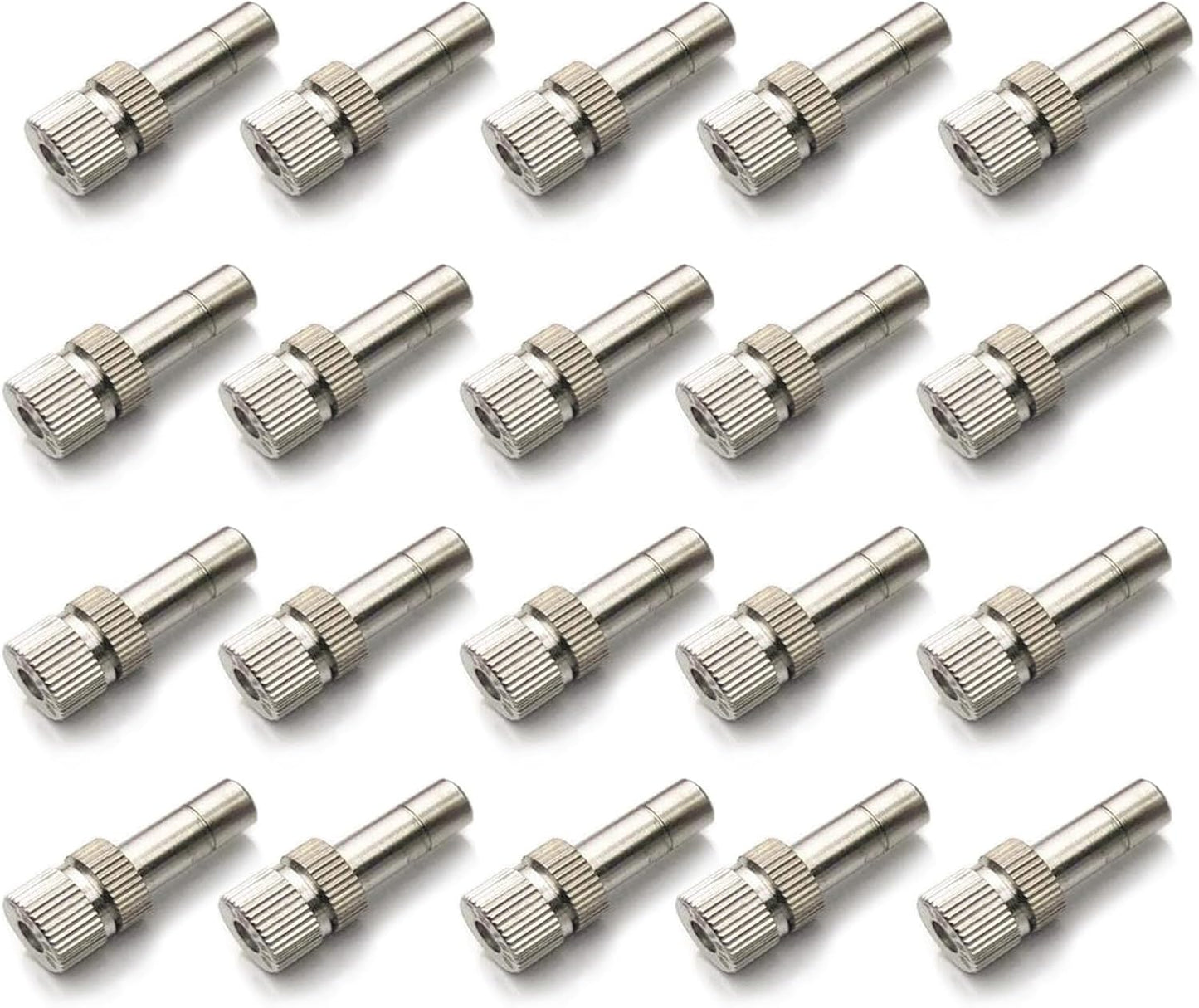 20pcs Brass Mister Nozzles, 6mm Misting Nozzles for Outdoor Cooling System, Landscaping, Air Humidification, Greenhouse Irrigation (without Filter, 0.016"/0.4mm Orifice)