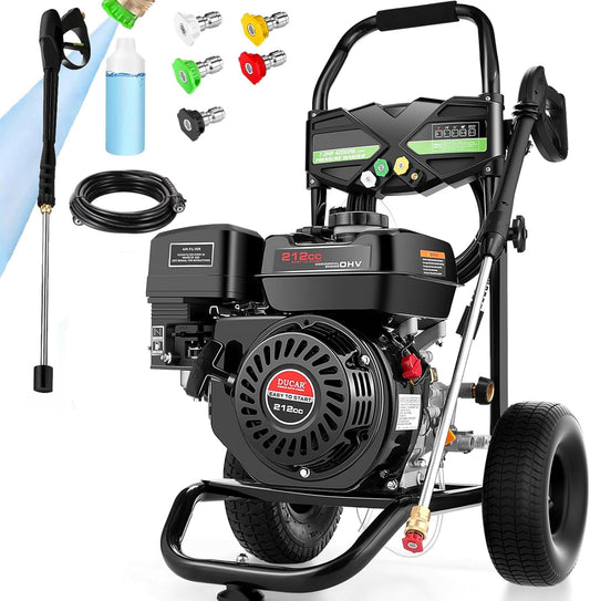 4200PSI Pressure Washer 4.0GPM Gas Power Washer 212CC Gas Powered Washing Machine Commercial High Pressure Washer with 25ft Hose&5 Nozzles for Patio Garden Yard Vehicle,EPA/CARB/ETL