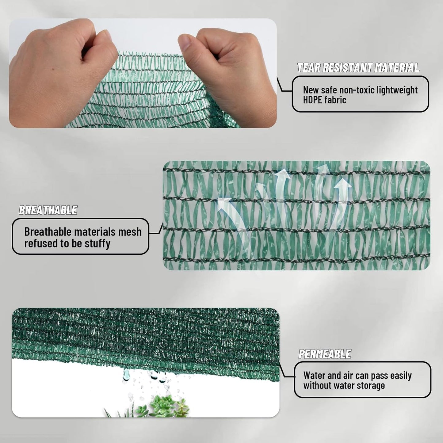 LOVE STORY 10x20FT 55% Green Shade Cloth Sun Shade Net with Grommets Sunblock Net Mesh Tarp for Garden,Plants Cover,Greenhouse and Patio