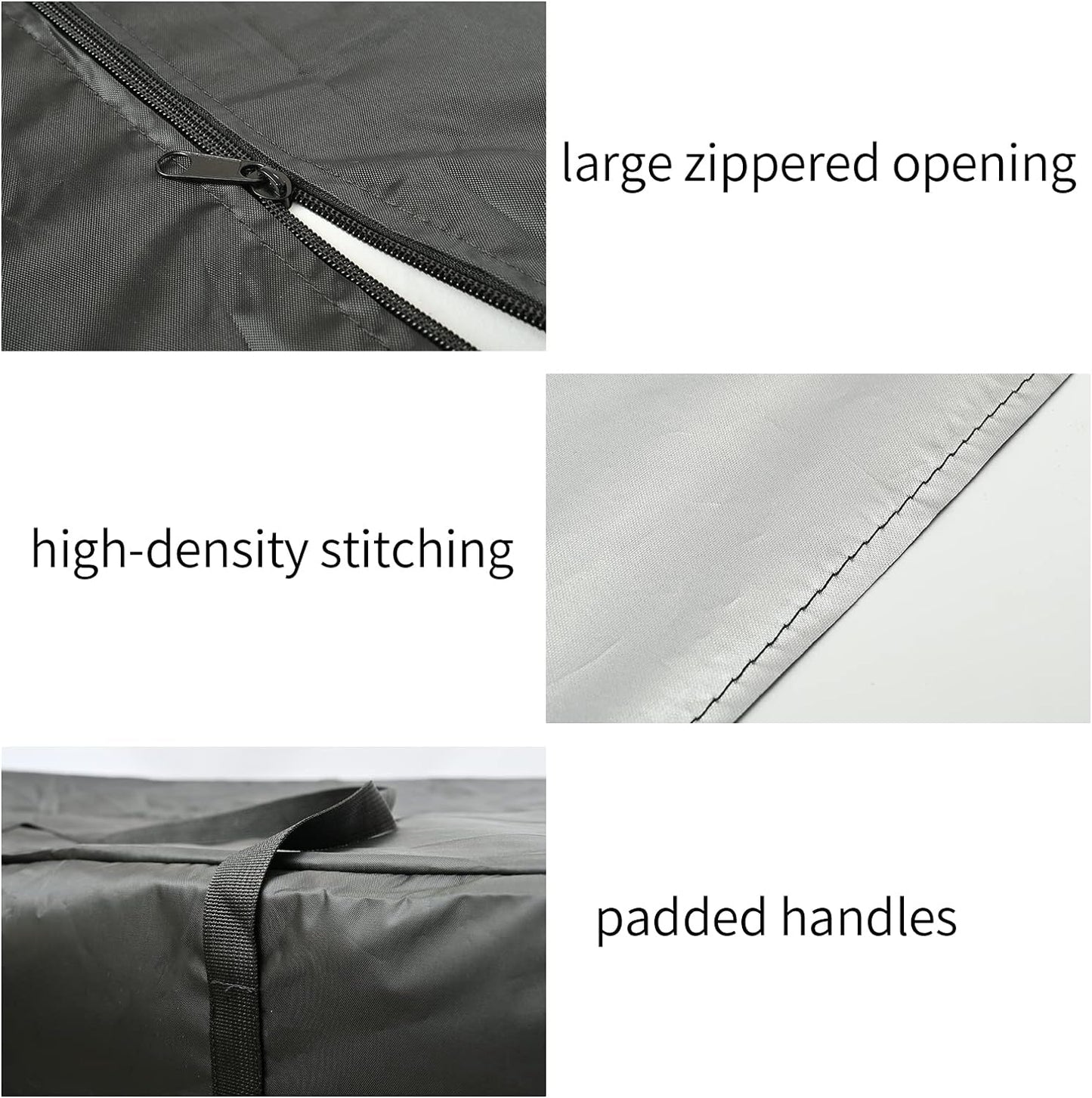 Outdoor Cushion Storage Bag 2 PCS, 68" Outdoor Pillow Storage with 2 Handles, Extra Large Opening Waterproof Zippered Patio Cushion Storage Bag XL