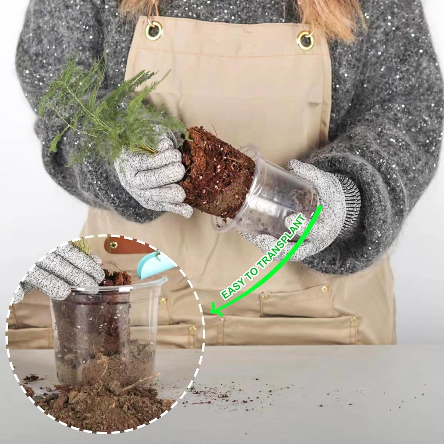 JERIA 30 Pack 5/4/3.5 Inch Clear Nursery Pots with Drainage Holes, Clear Plant Pot for Planting, Transparent Plastic Plant Pots,Durable Seed Starting Pot for Succulents