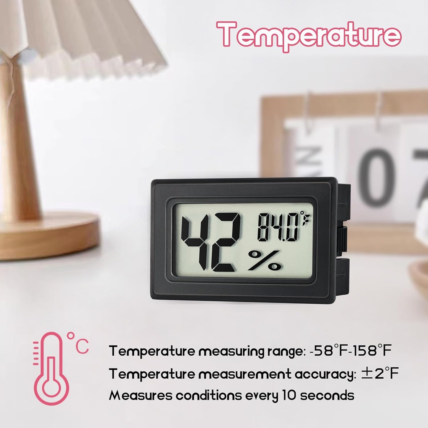 Mini Hygrometer Indoor Humidity Meter Hygrometer Thermometers 6 Pack Humidity Meters Gauge Hygrometer Mini Digital Thermometer Hygrometer with Fahrenheit (℉) for Humidors, Greenhouse, Garden, Cellar