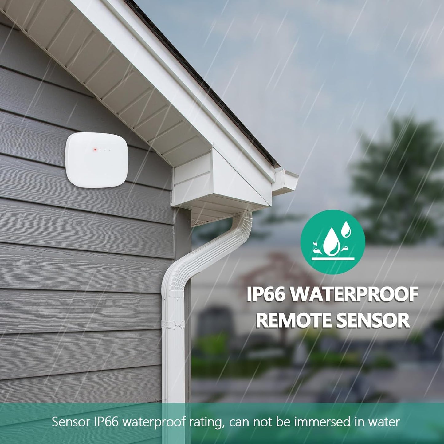 Indoor Outdoor Thermometer Wireless, Outside Digital Thermometer Humidity with IP66 Waterproof Sensor, LCD Backlight, Max/Min Trend, Wireless Humidity Gauge for Home Room Greenhouse,Patio