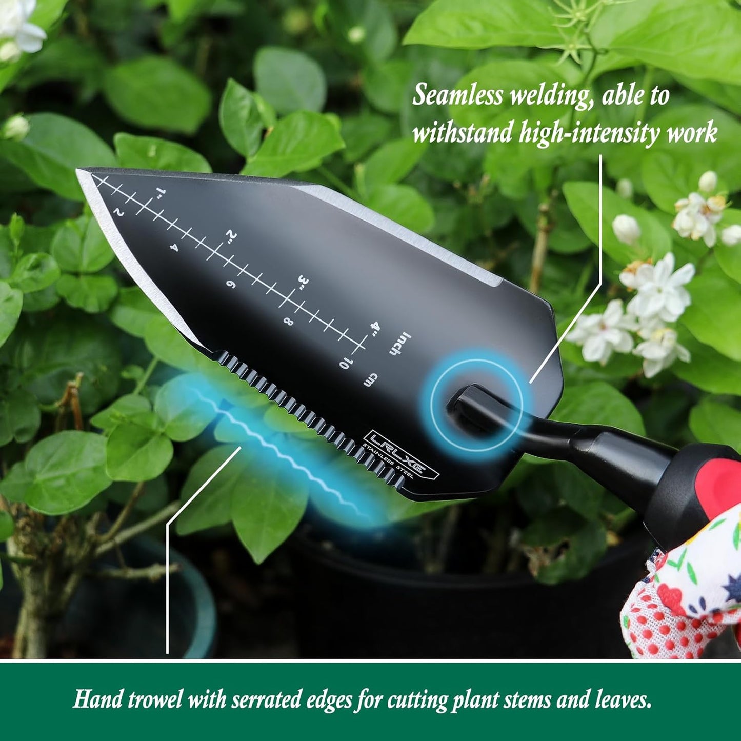 Garden Shovel-Heavy Duty Gardening Hand Trowel, Stainless Steel Garden Trowel with Rubberized Handle, Garden Tool for Soil Planting Digging Transplanting(Hand Trowel)