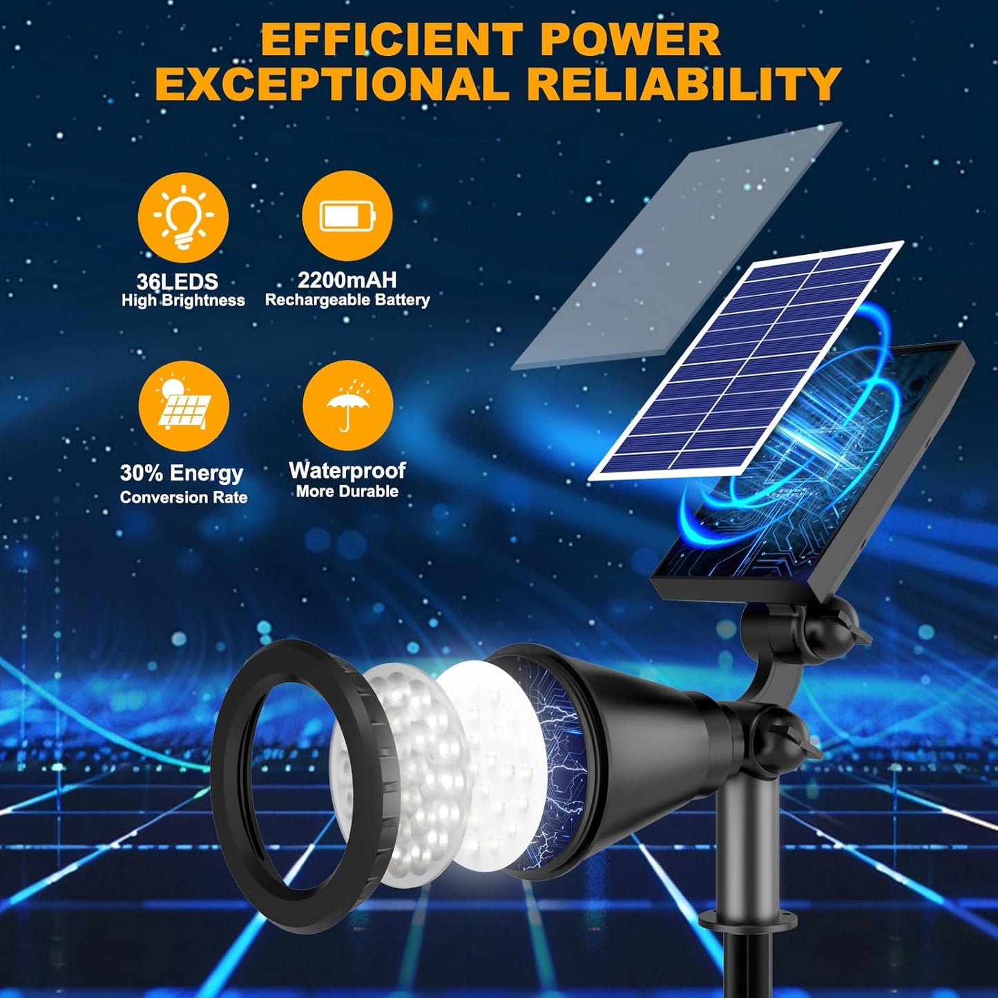 Solar Color Changing Lights, 2 Modes Solar Spotlights Outdoor Waterproof, Adjustable Outdoor Lights for Outside Yard Garden Landscape Pathway Tree Decorations- 4 Pack (Multicolor)