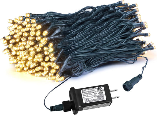 weillsnow 66 FT 200 LED Warm White Christmas Lights,Plug in Waterproof String Lights,8 Lighting Modes with Memory for Outdoor Indoor Garden Tree Christmas Party Decorations(Warm White)