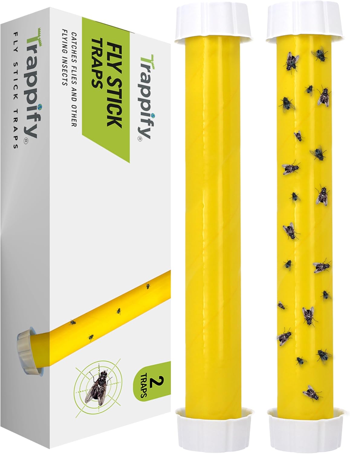 Trappify Hanging Fly Traps Outdoor: Fruit Fly Traps for Indoors | Gnat Trap | Gnat Traps for House Indoor | Fly Trap Indoor - Disposable Sticky Fly Trap for Indoor House Pest Control (2 Pack)