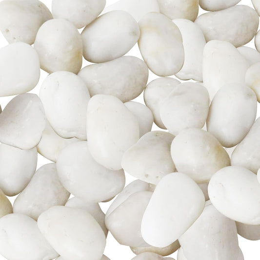 Sunnyglade 18 LBS White River Rocks, 2-3 Inch Natural Pebbles for Indoor Plants, High Polished Decorative Stones Vase Filler Fish Tank Aquariums Landscaping Garden Outdoor and Indoor DIY (18 Pounds)
