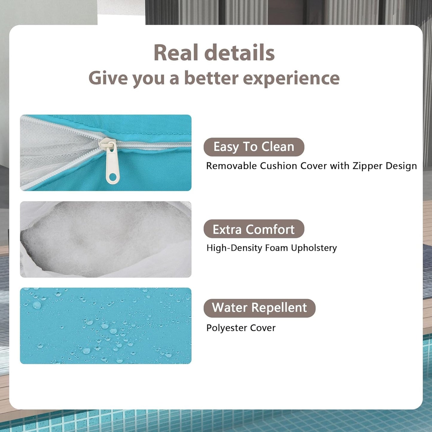 25-Pc Patio Furniture Set - 7 Piece Outdoor Rattan Sofa Set with 57" Fire Table and 17 Accessories, Modular Sofa Set for Garden/Poolside, Blue/Black