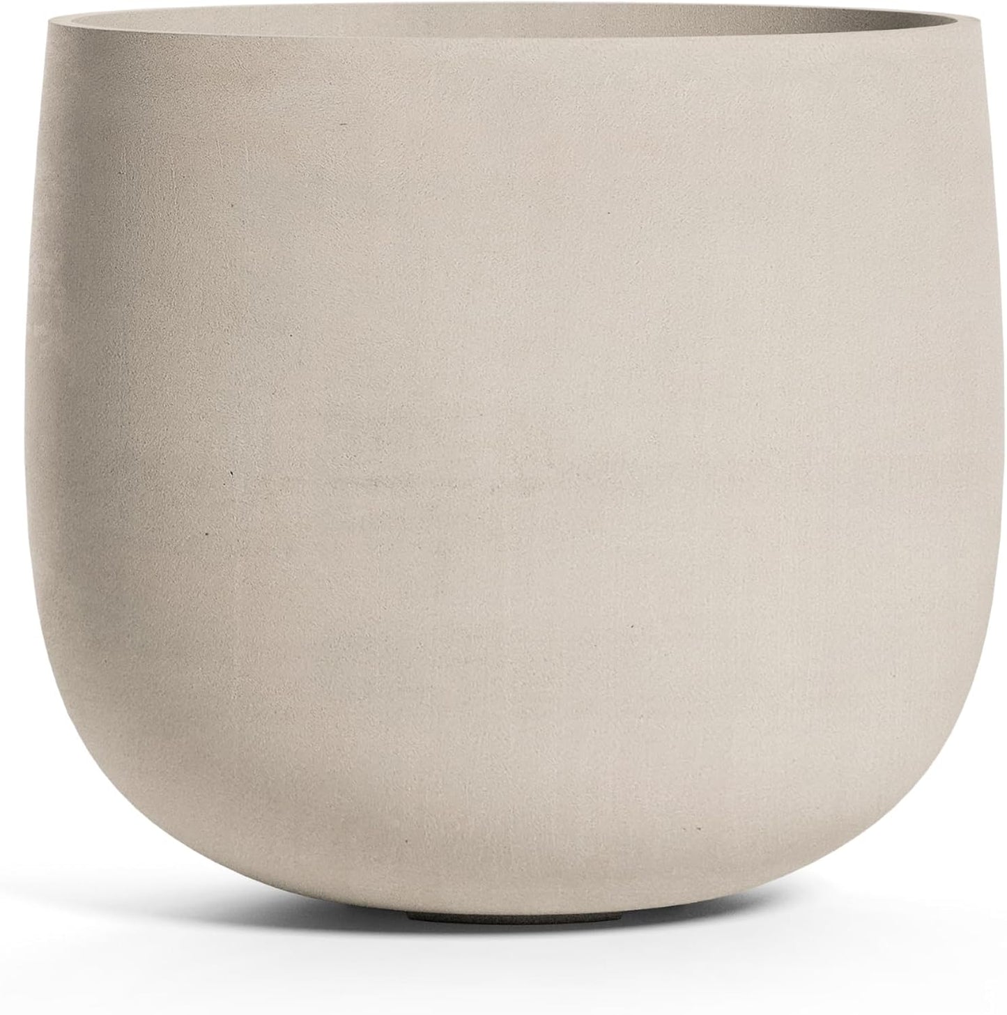 Mondo Large Planter – Sand Stone Finish – Fiberglass Indoor/Outdoor and Weather-Resistant Round Planter (33" D x 31.3" H Exterior, 31.5" D x 30.7" H Interior)