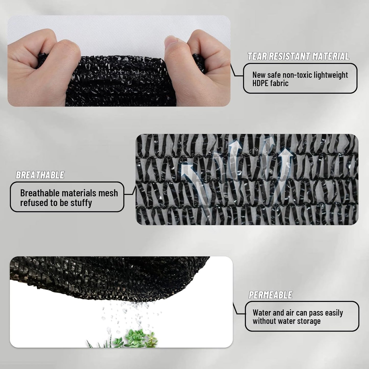 LOVE STORY 20x30FT 55% Black Shade Cloth Sun Shade Net with Grommets Sunblock Net Mesh Tarp for Garden,Plants Cover,Greenhouse and Patio