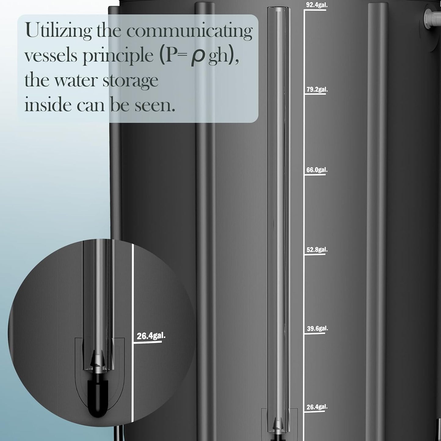 100 Gallon Collapsible Rain Barrel for Garden/Outside/Lawn, Portable Rainwater Collection System, Rain Barrel to Collect Rainwater from Gutter, Water Storage Tank with Two Spigots, Overflow Kit, Black