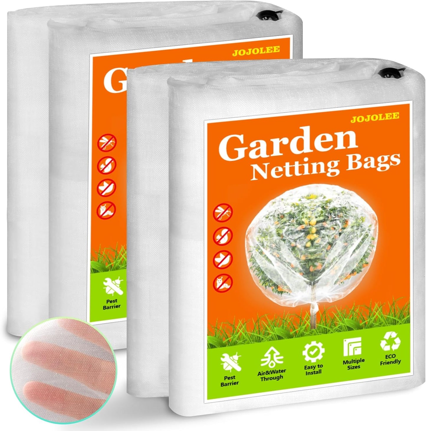 JOJOLEE Garden Blueberry Bush Netting Cover, 6Pcs 3.3 x 2.6FT Insect Bird Nettings with Drawstring, Protective Plant Cover Mesh Net Bags for Fruit Trees, Tomatoes, Flowers