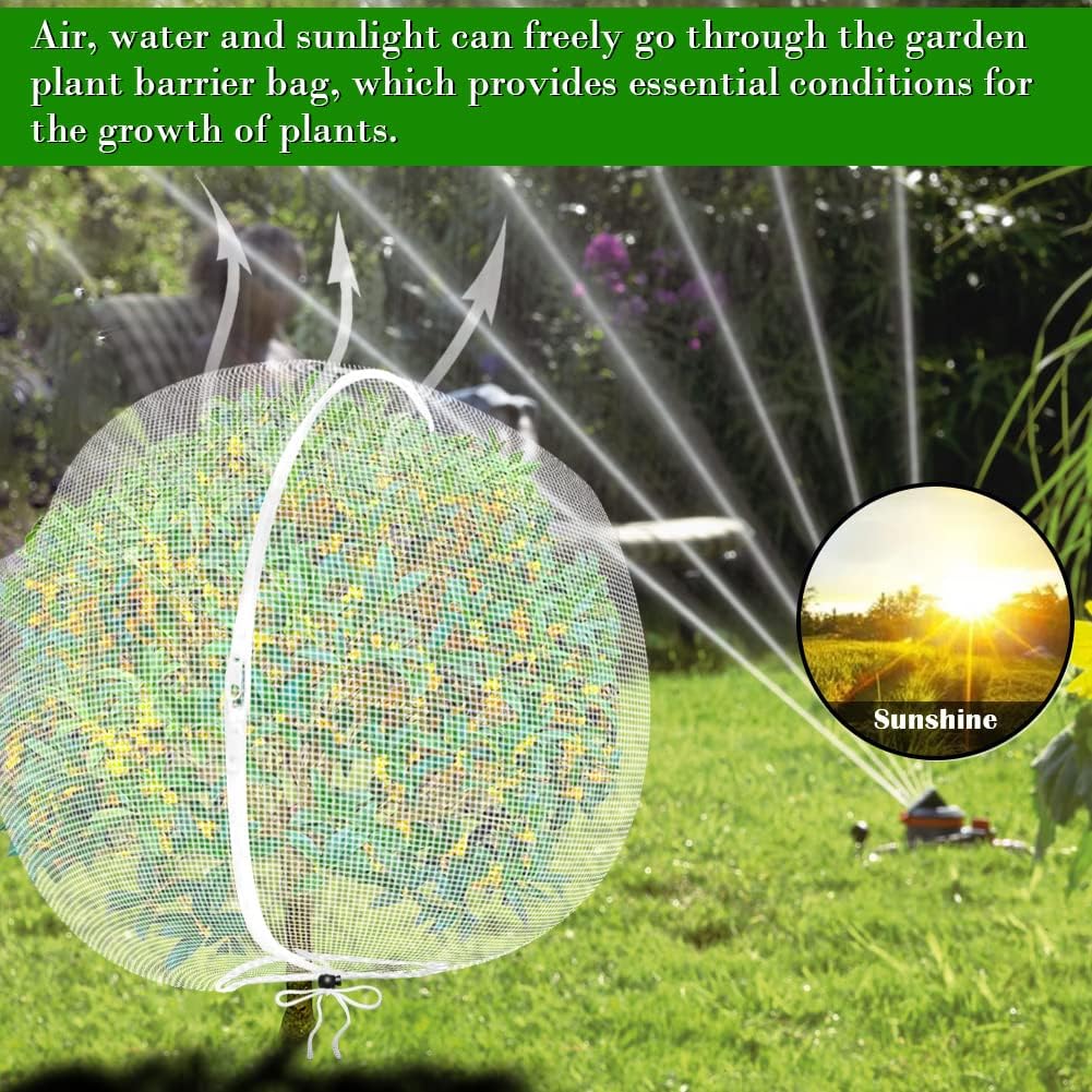 Fruit Tree Netting Covers with Zipper to Protect from Squirrels and Birds Large Netting for Fruit Trees Net Protection, Black, 10' x 10', 1 Pack