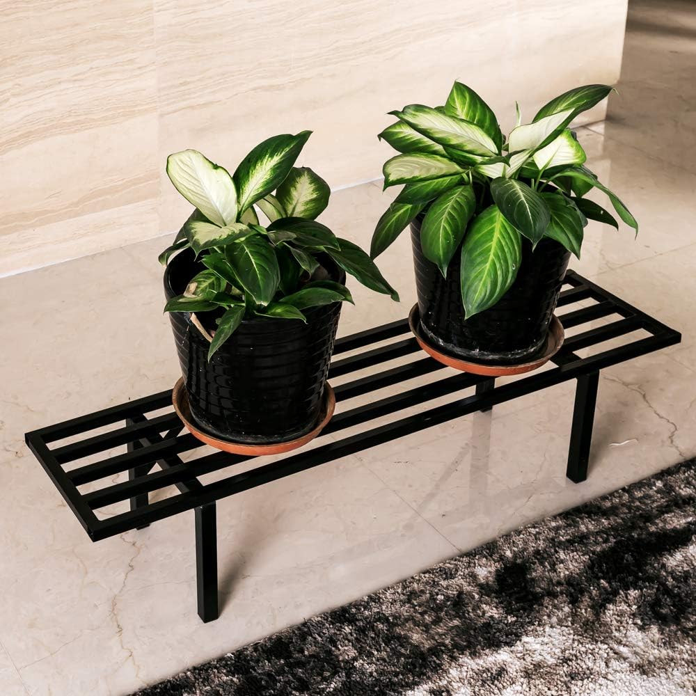 Zhongma One Tier Metal Plant Stand(45.67 L x 8.66 W x 7.9 H) Heavy Duty Plant Holder for Home, Window,Garden, Plant Lovers, Display Stand …