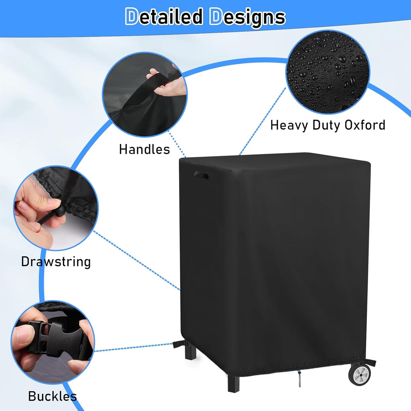 Outdoor Grill Cart Cover for Pinikox Kitchen Island Prep Table, Waterproof Grill Table Rolling Bar Cart Cover BBQ Grill Cover