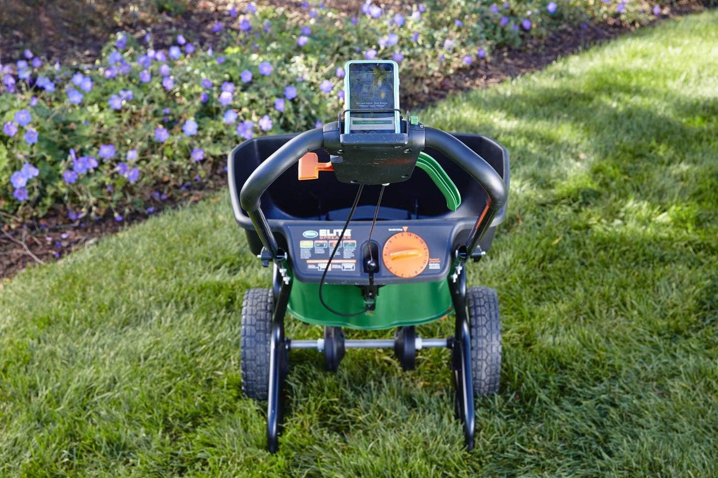 Scotts Elite Spreader for Grass Seed, Weed and Feed, Fertilizer, Salt and Ice Melt, Durable Push Spreader Holds up to 20,000 sq. ft Product