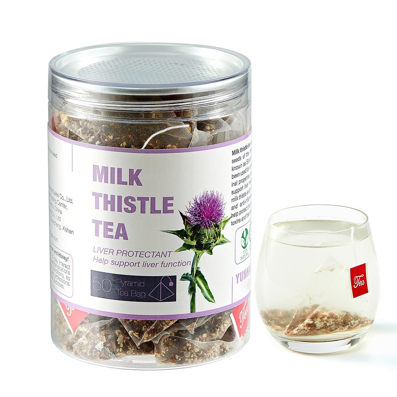 50 Milk Thistle Tea Bags for Detox Cleanse & Repair| Thorne Milk Thistle Herbal Tea for Support