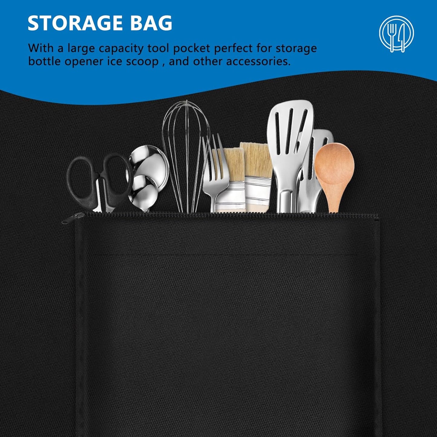 SIRUITON Outdoor Bar Cart Cover for 30 Inch Portable Outdoor Table, Heavy Duty 600D Oxford Fabric Outdoor Waterproof BBQ/Worktable Metal Movable Table Cover