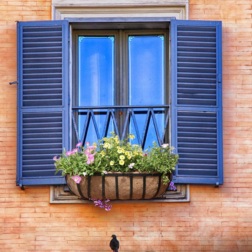 2-Pack Coconut Liners for Planters 30 inch, Half-Moon Shape Window Box Liners Coconut Planter Liners Replacement, Trough Coco Liners for Planters Flower Baskets