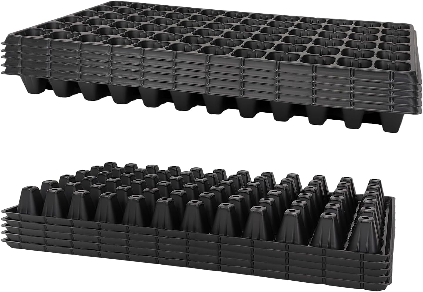 72 Cell Seed Trays, Thick Durable 72 Cell Plug Tray Seedling Plastic Nursery Tray for 1020 Flat Germination (10-Pack, 21"×11", 1.81" Height, Low)