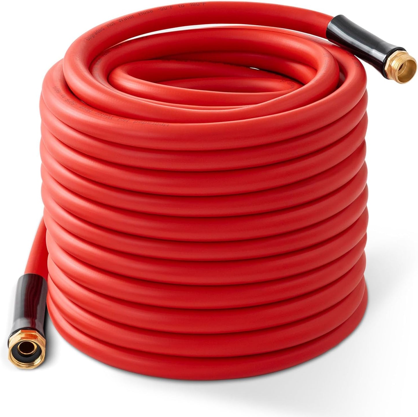 Garden Hose 100ft x 3/4” Hot Water Hose, Heavy Duty -50°F to 190°F,Burst 600Psi Flexible Upgraded Rubber Hoses,3/4” Solid Fittings for All-weather Outdoor Lawn & Garden