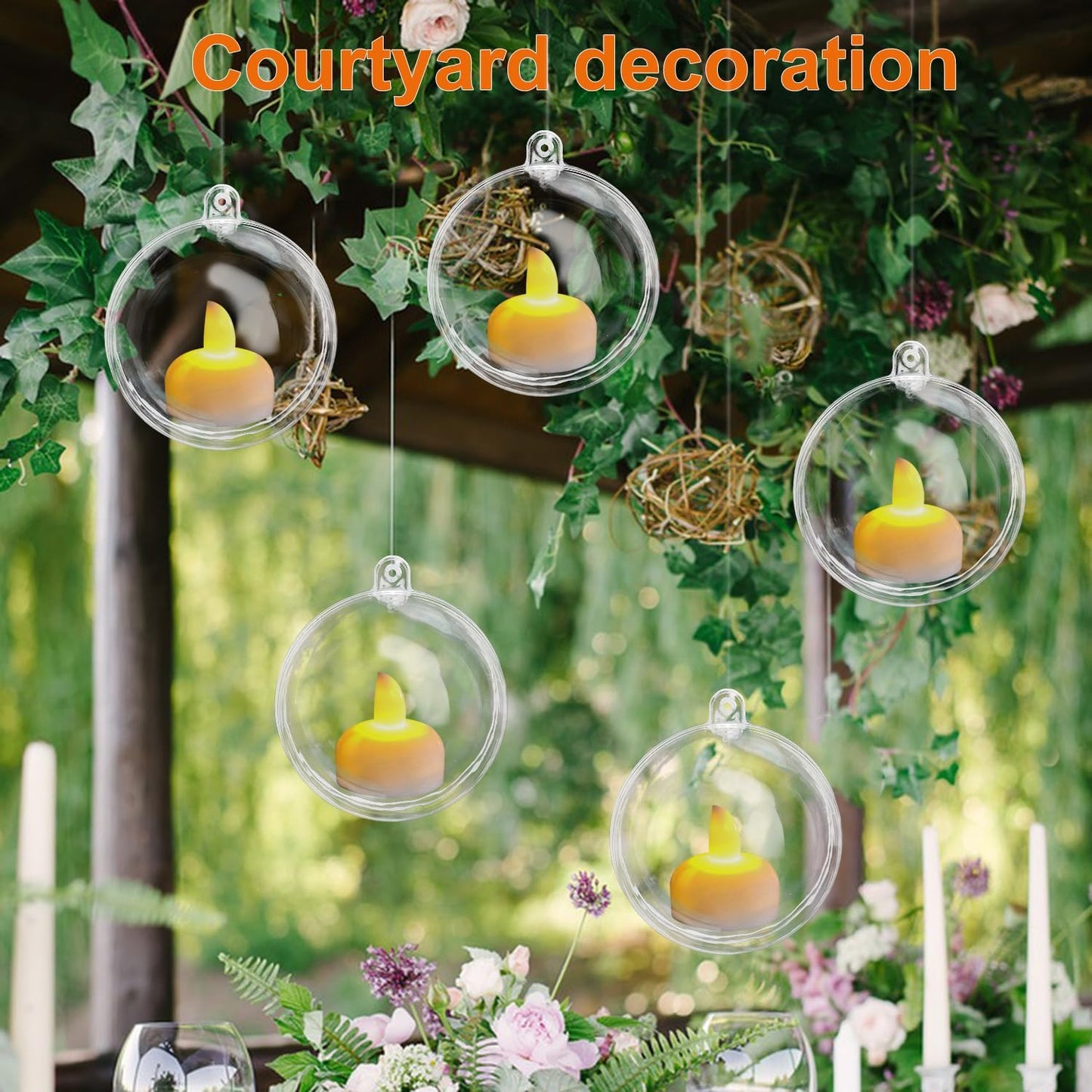 80 Pcs 2.76 Inch Clear Acrylic Fillable Balls, Christmas DIY Fillable Ornaments Balls, Acrylic Ornaments Ball for Christmas, Holidays, Weddings, Parties, and Home Decor