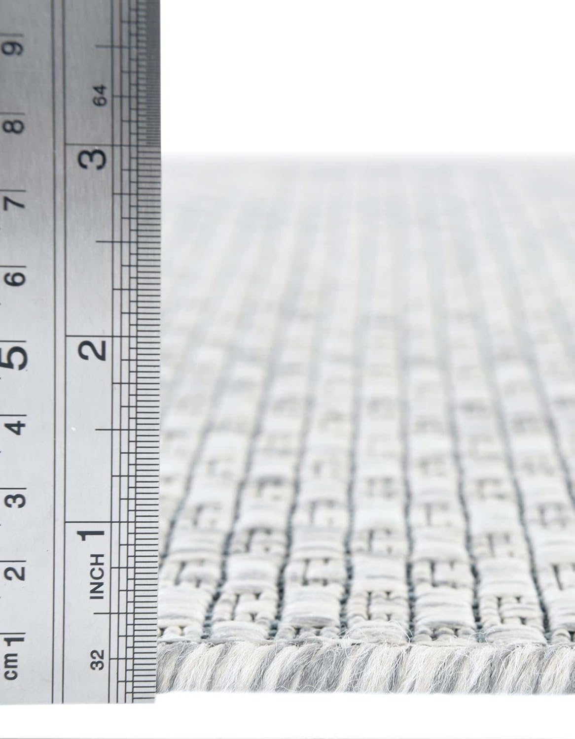 Unique Loom Outdoor Solid Collection Area Rug (2' 7" x 10' Runner Light Gray/Ivory)