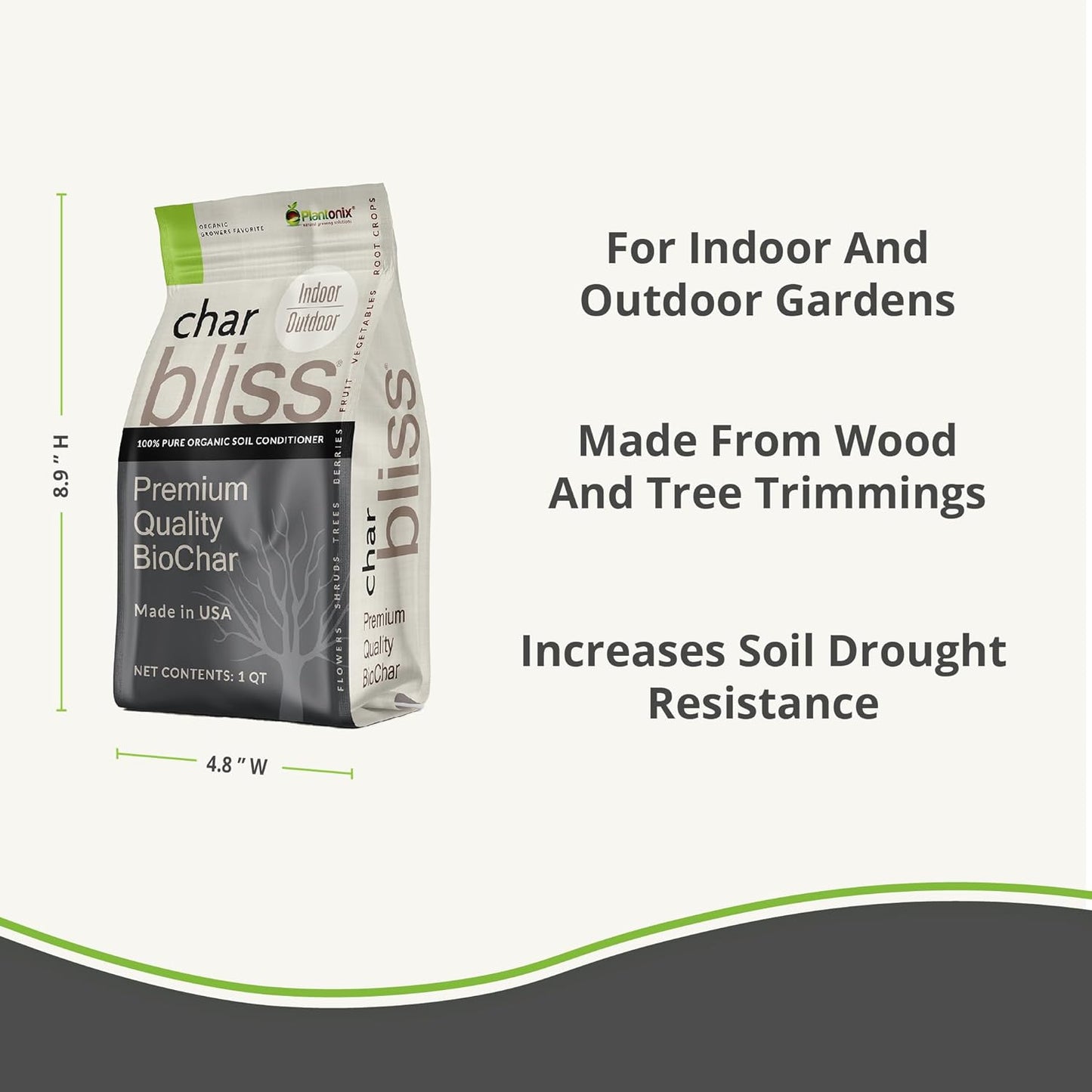 Perlite Bliss + Char Bliss + Worm Bliss - Organic Perlite for Plants - Worm Castings Garden Fertilizer - Biochar Horticultural Charcoal - 100% Organic Soil Amendments - Garden Soil & Potting Soil Mix