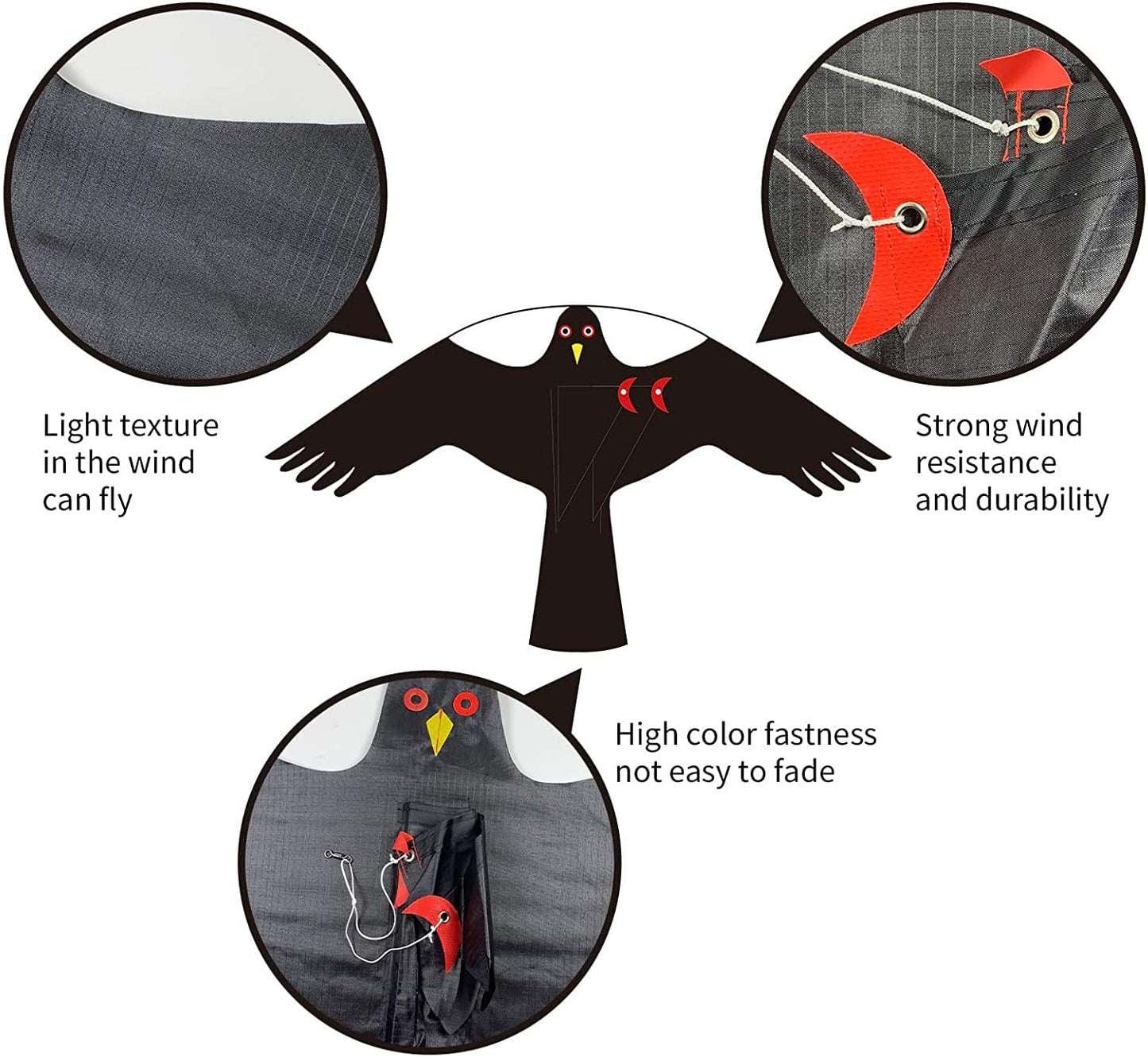 Bird Hawk Flying Kite Without Pole for Crops Farm Protector Bird Scarer Flying Kites - Style C Kite Without Pole