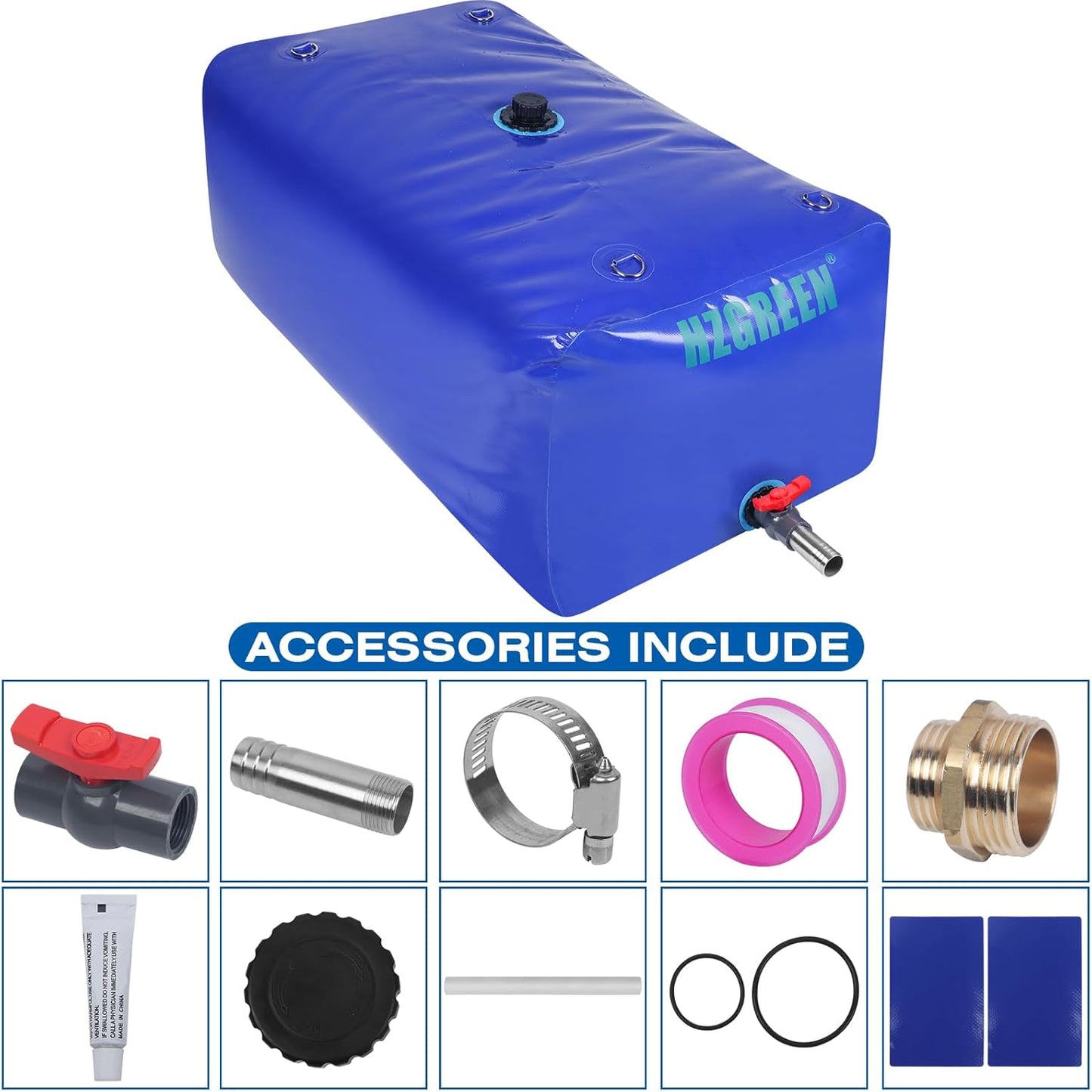 Water Bladder 500L/130G Water Tank Storage Container Foldable Portable Large Capacity Soft Bag Suitable for Outdoor Easy to Carry Out