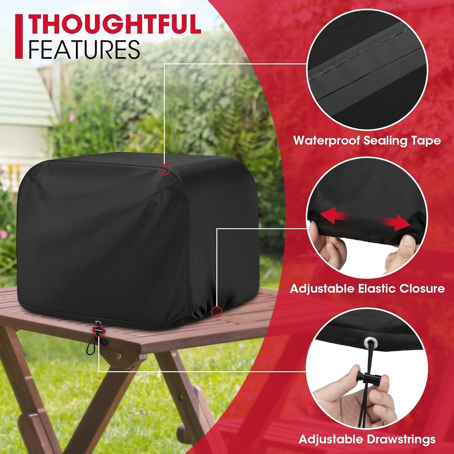 Unicook Outdoor Pizza Oven Cover Compatible with Ninja Woodfire Pizza Oven OO100 Series, Heavy Duty Waterproof Fade Resistant Dust Protector for Portable Tabletop Small BBQ Grills