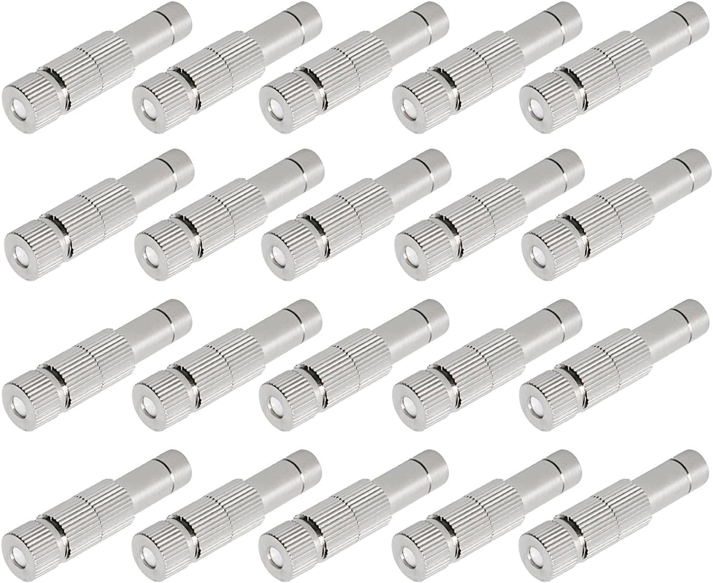 20pcs Brass Mister Nozzles, 6mm Misting Nozzles for Outdoor Cooling System, Landscaping, Air Humidification, Greenhouse Irrigation (with Filter, 0.004"/0.1mm Orifice)
