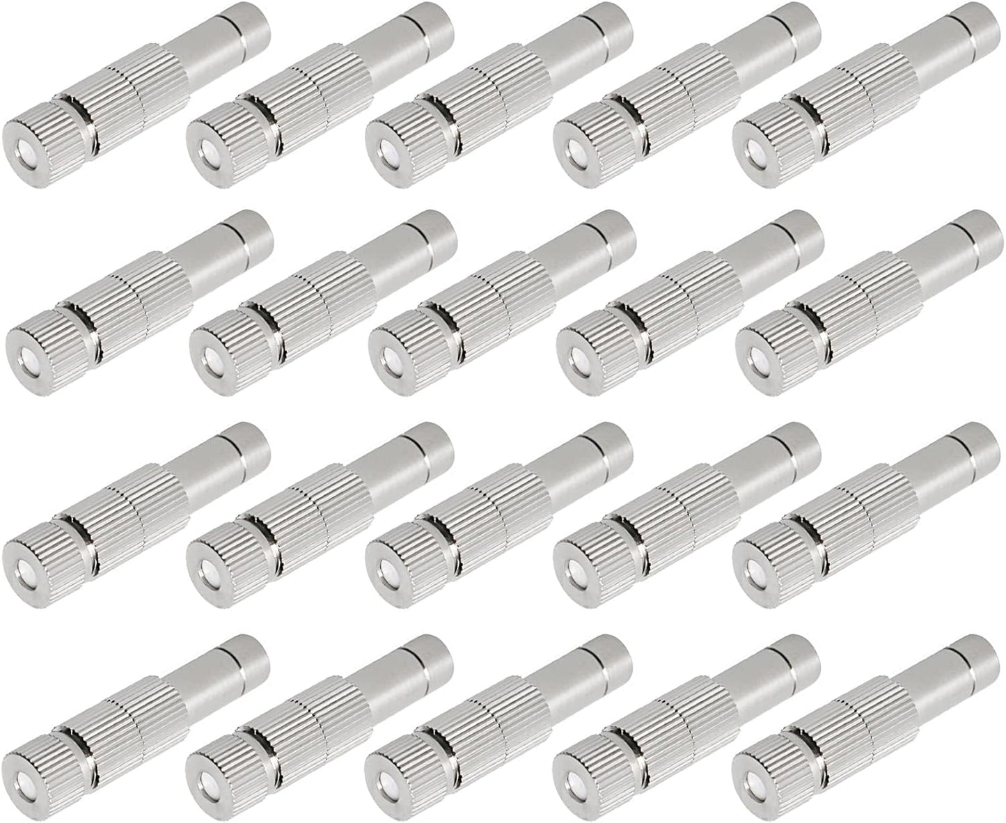 20pcs Brass Mister Nozzles, 6mm Misting Nozzles for Outdoor Cooling System, Landscaping, Air Humidification, Greenhouse Irrigation (with Filter, 0.008"/0.2mm Orifice)