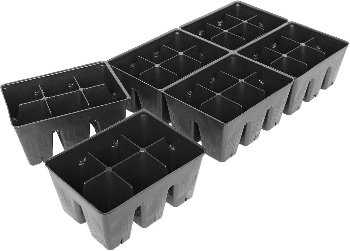 Handy Pantry Black Plastic Garden Tray Inserts - 100 Sheets of 36 Planting Pot Cells Each - 2x3 Nested x6 Configuration - Perforated- Nursery, Greenhouse, Gardening