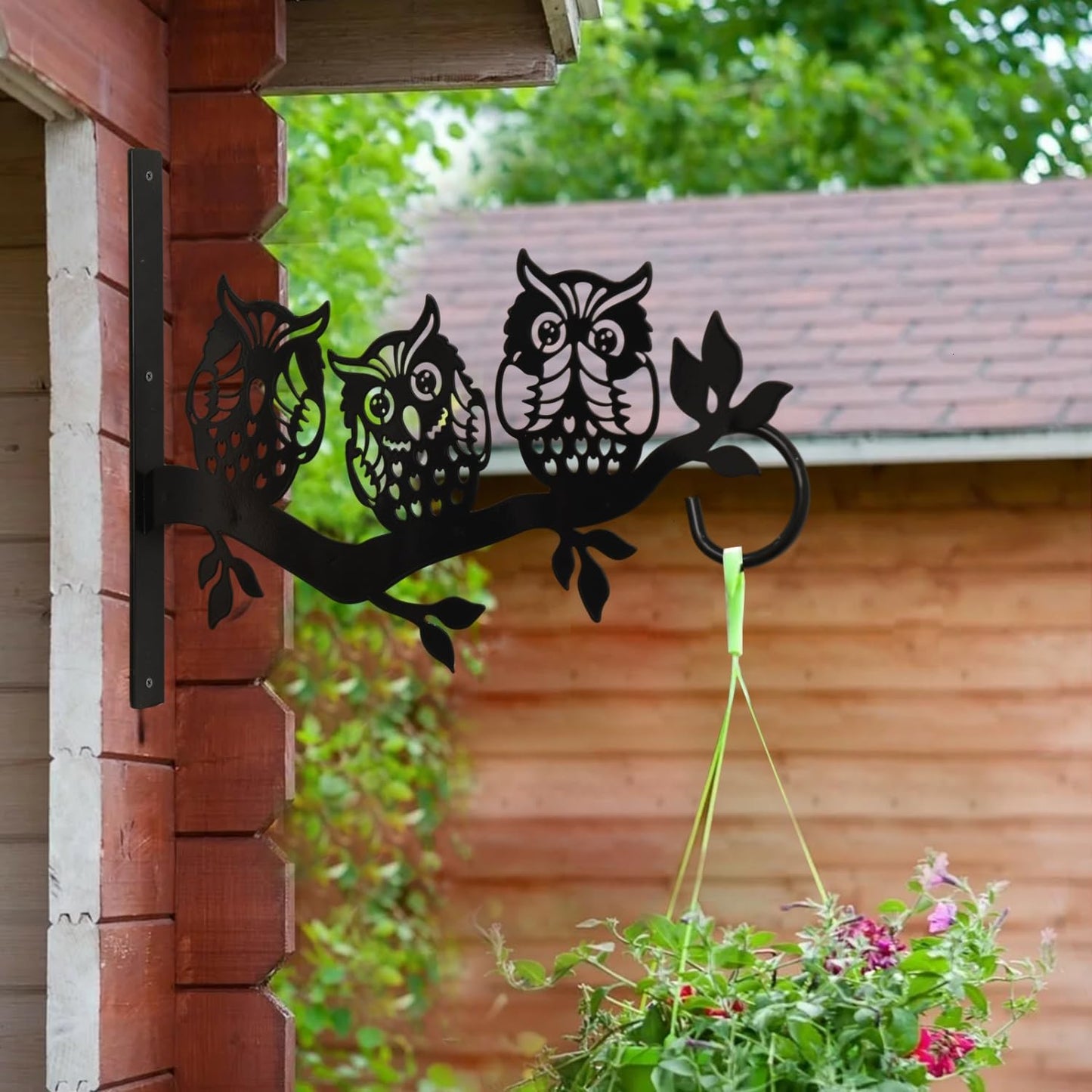 Plant Hangers Outdoor, Metal Hanging Plant Bracket, Plant Hooks for Hanging Baskets, Bird Feeders, Wind Chimes Indoor, Lantern, Flower Pot, Wall Mount Plant Holder with Screws (Owl)