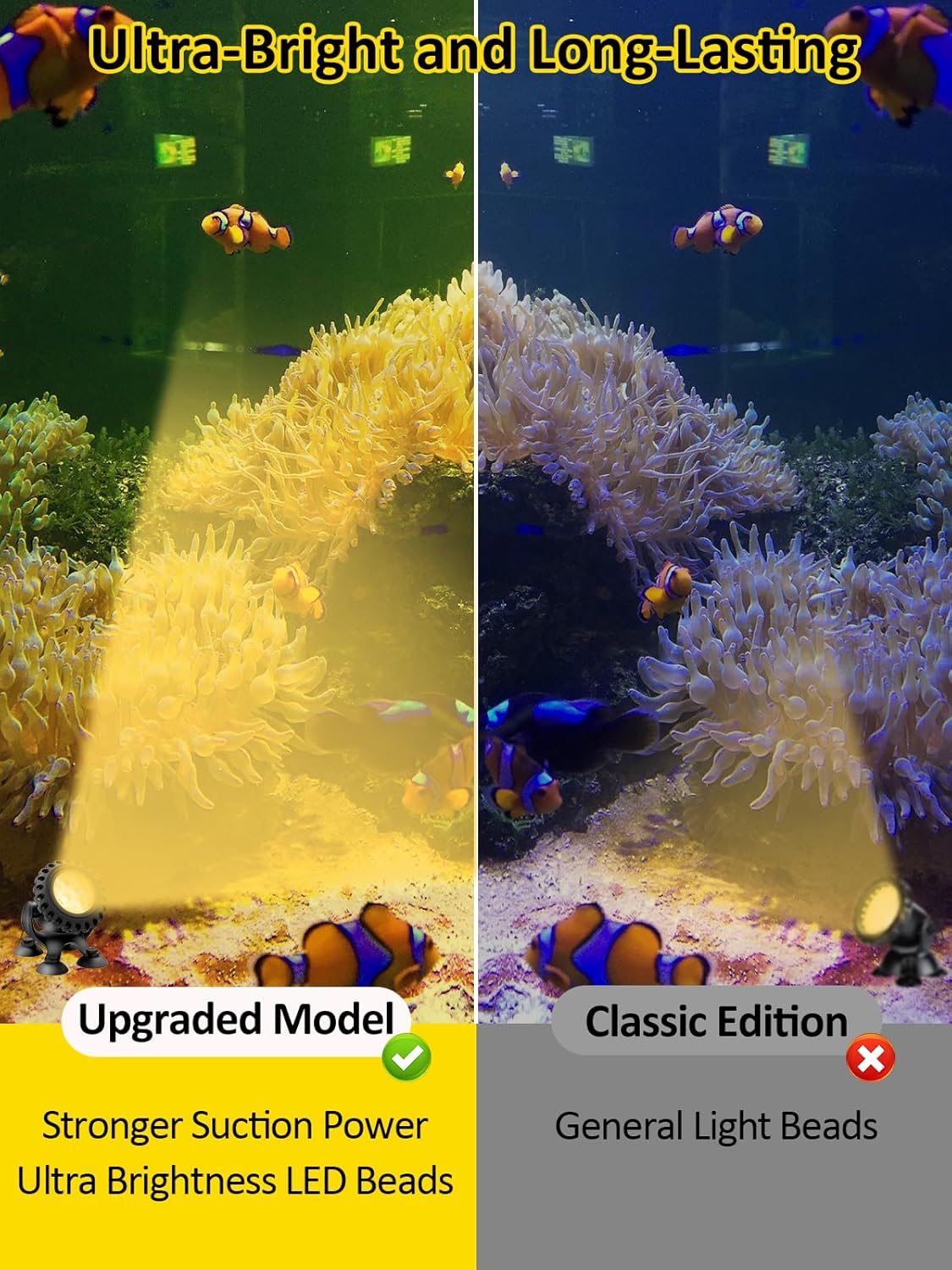 T-SUN Colored Pond Lights with Timer, LED Underwater Pond Light Submersible Fountain Lights for Fish Tank Landscape Spotlight - Remote Control, IP68 Waterproof, Aquarium, Waterfall, Yard (3 Heads)