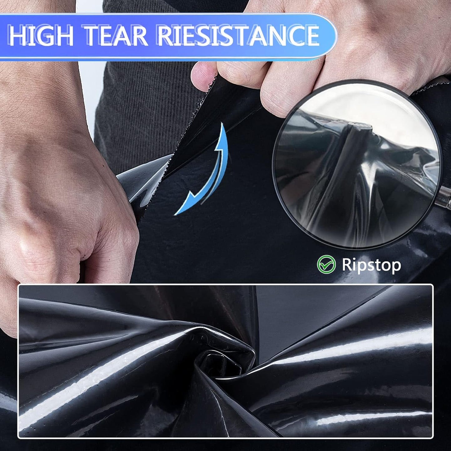 ToLanbbt Pond Liner 13 x 20 Ft HDPE Pond Liners, 20 Mil UV Resistant Preformed Pond Liner Easy Cutting, Pond Liner for Natural Looking Ponds, Waterfall, Koi Pondsand Water Garden (Black)