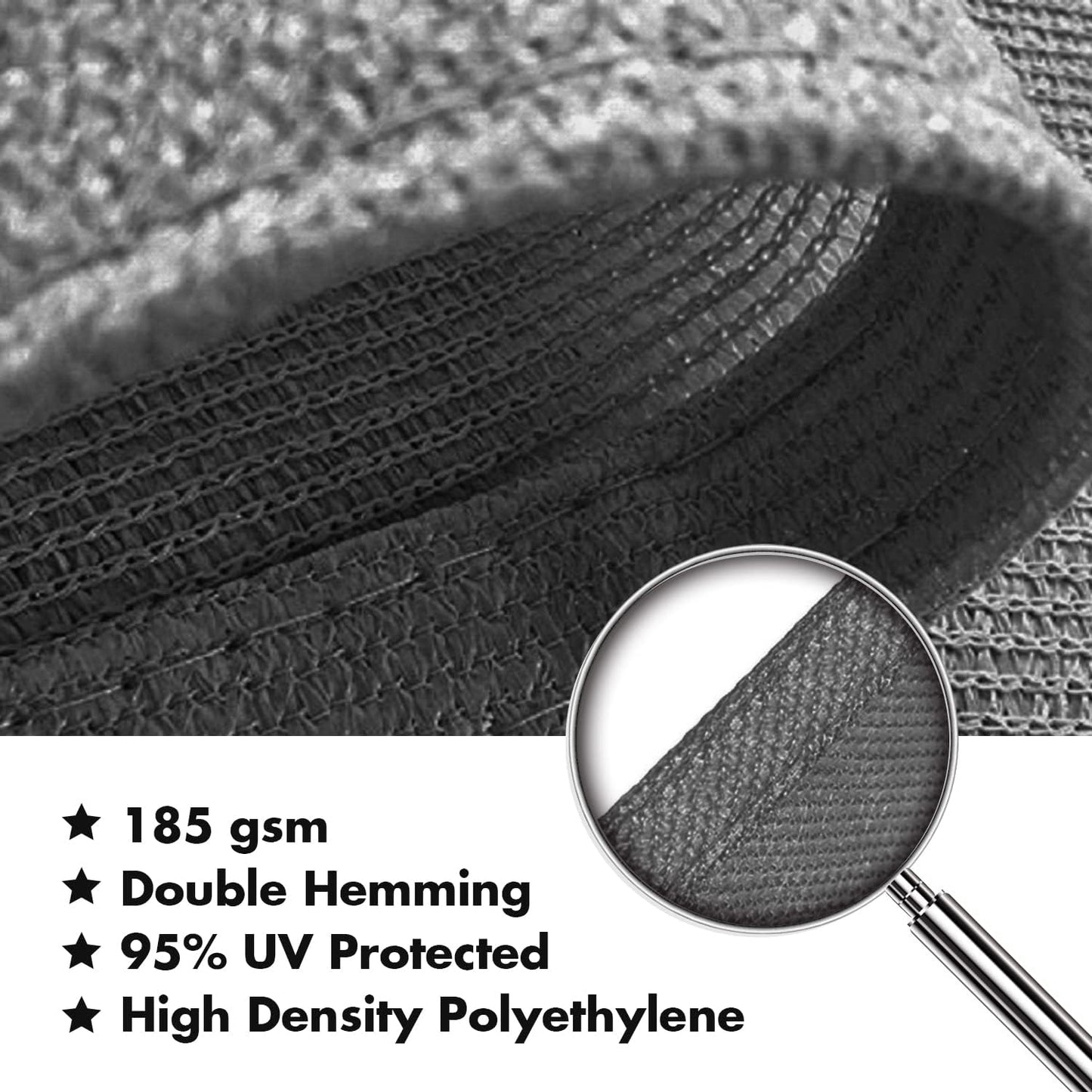 KANAGAWA 16'X18' Dark Gray Custom Size Sun Shade Sail Rectangle UV Block Canopy Cover for Patio Backyard Lawn Garden Outdoor (Customized Available)