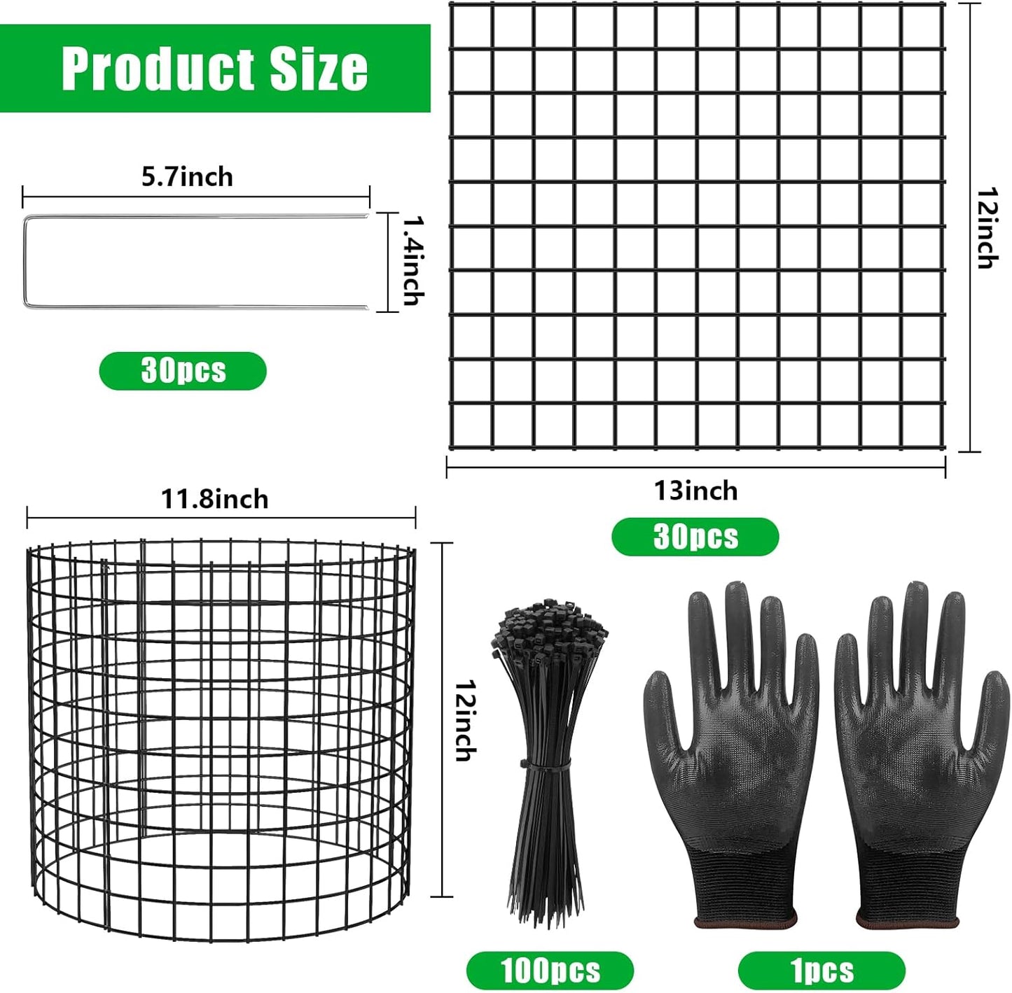 10 Pack Plant Protector from Animals, 13x12 inch Wire Plant Cages Mesh Plant Cage Garden Plant Protector, Sturdy Bunny Barricades Chicken Wire Cloche Plant Protectors for Keeping Bunny Animals Out