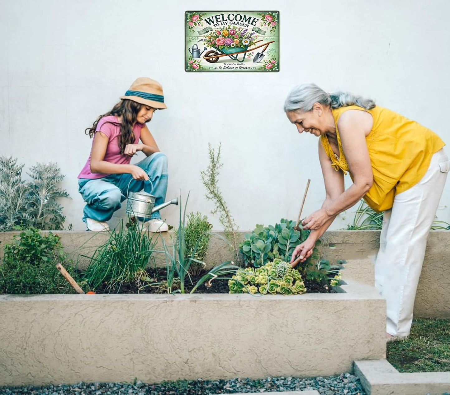 Bestylez Gardening Gifts Vintage Gardening Signs Welcome to My Garden Tin Sign for Home Garden Greenhouse Living Room Bedroom Yard Cottage Outdoor Decor 8X12 Inch (3357)