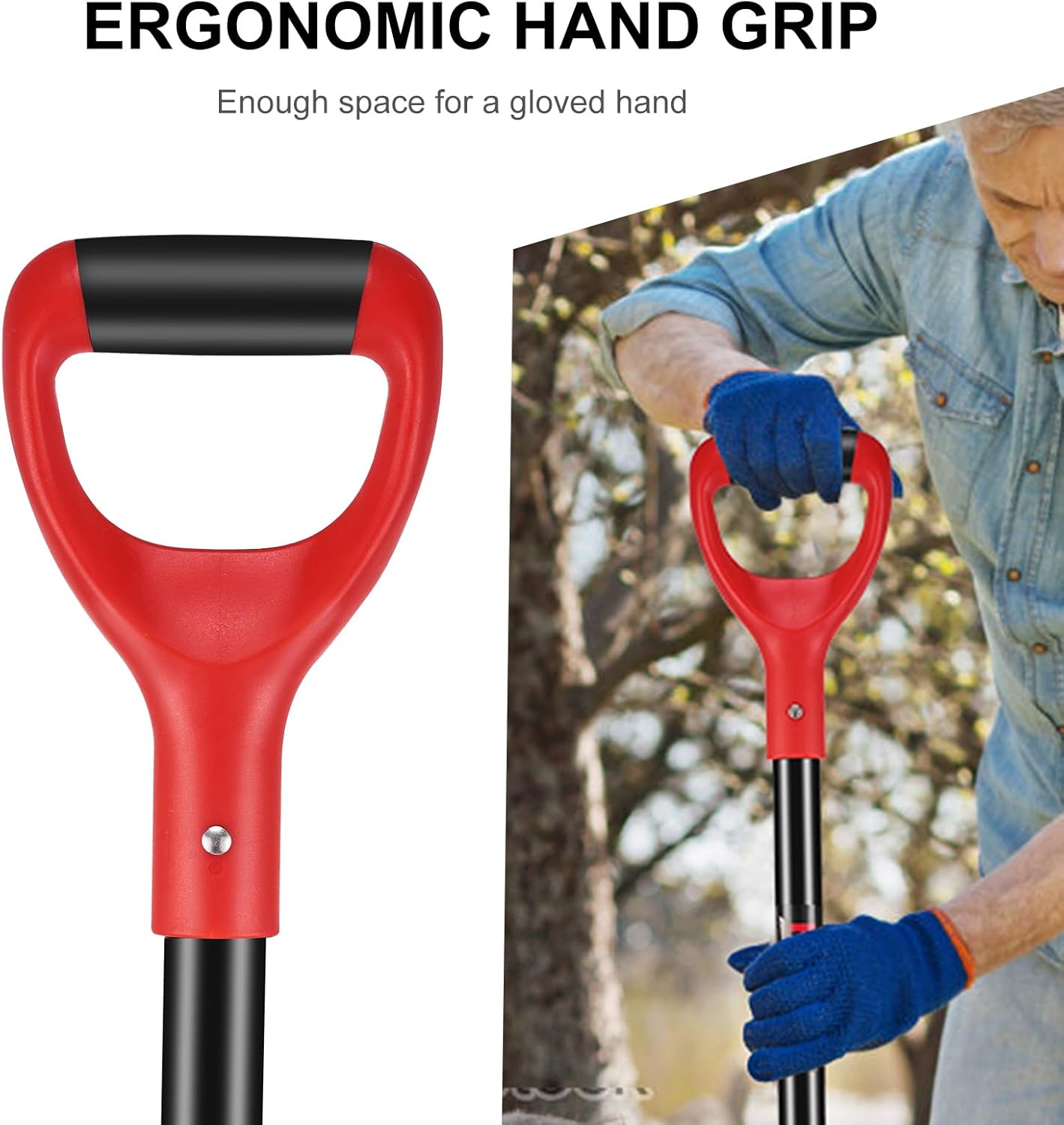 4-Tine Heavy Duty Pitchfork Digging Fork Garden Fork Pitch Forks with Fiberglass Handle for Gardening, Hay,Digging Potatos,43 inches